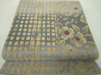 平和屋着物●両面　六通柄袋帯　辻が花　金糸　正絹　逸品　DABE5169ps