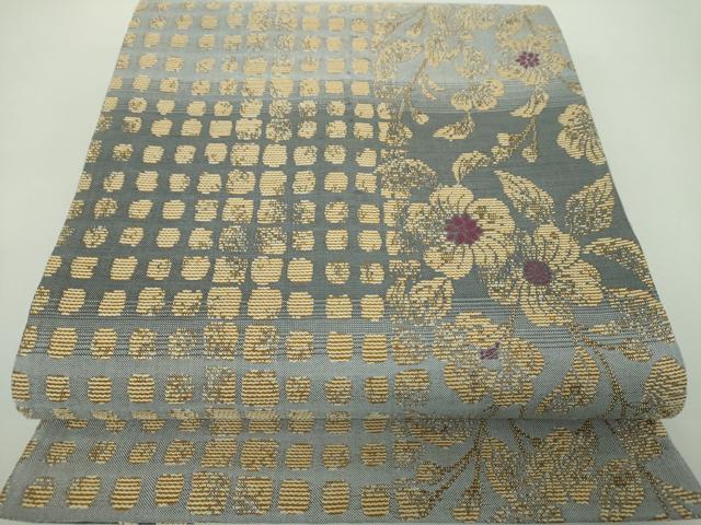 平和屋着物●両面　六通柄袋帯　辻が花　金糸　正絹　逸品　DABE5169ps