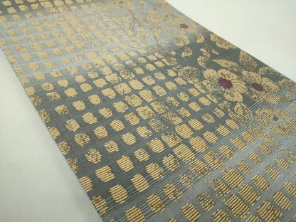 平和屋着物●両面　六通柄袋帯　辻が花　金糸　正絹　逸品　DABE5169ps