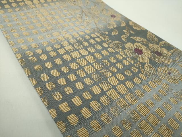 平和屋着物●両面　六通柄袋帯　辻が花　金糸　正絹　逸品　DABE5169ps