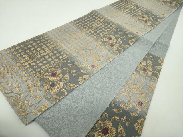 平和屋着物●両面　六通柄袋帯　辻が花　金糸　正絹　逸品　DABE5169ps