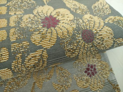 平和屋着物●両面　六通柄袋帯　辻が花　金糸　正絹　逸品　DABE5169ps