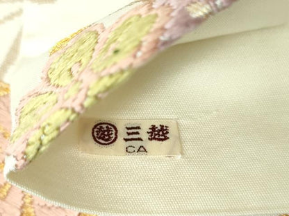 平和屋着物●六通柄袋帯　能衣唐織　枝垂桜鳥舞文　金糸　三越扱い　正絹　逸品　DABE5176ps