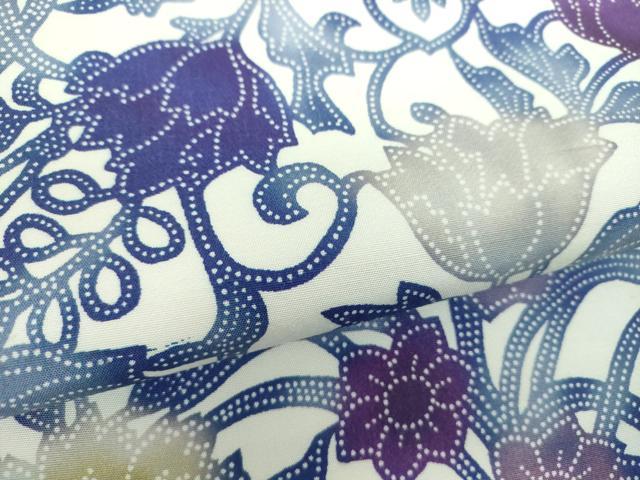 平和屋着物●両面　全通柄袋帯　型染　草花文　やまと誂製　正絹　逸品　DABE5179ps