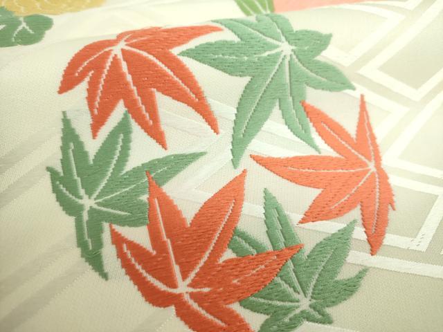 平和屋着物●俵屋　人間国宝　喜多川平朗　有職織物　六通柄袋帯　唐織　花丸文　正絹　逸品　未使用　DABE5182ps
