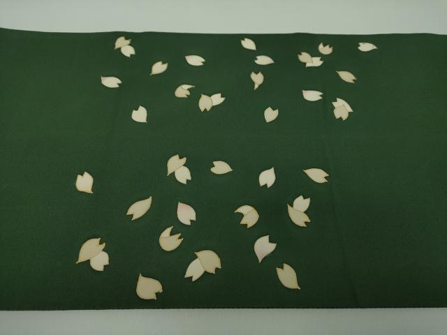 平和屋着物●洛楽人工房　太鼓柄袋帯　舞桜　金彩　金通し地　正絹　逸品　未使用　DABE5183ps