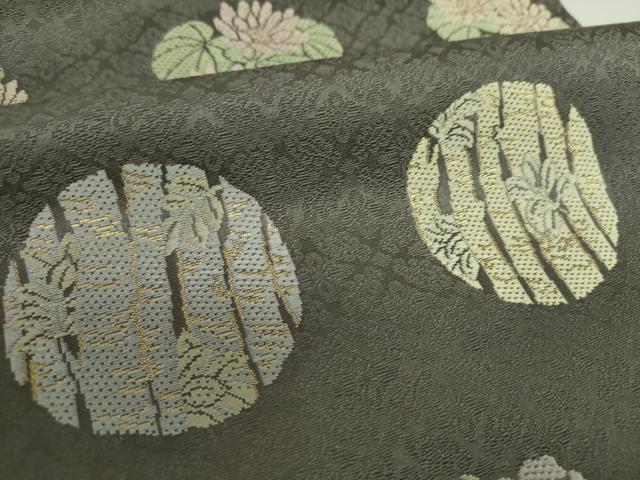 平和屋着物●西陣織　陰山織物謹製　箔屋清兵衛　六通柄袋帯　唐織　草木染　花丸文　金糸　正絹　逸品　DABE5187ps