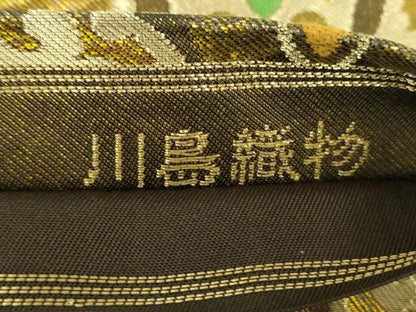 平和屋着物●西陣　川島織物　六通柄　本袋帯　正倉院花文　金糸　三越扱い　正絹　逸品　DABE5190ps