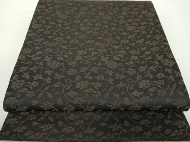 平和屋着物●両面　太鼓柄袋帯　BANKAN　わものや　草花文　銀通し地　正絹　逸品　DABE5193ps