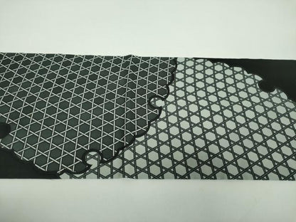 平和屋着物●九寸開き名古屋帯　雪輪重ね更紗花文　黒地　正絹　逸品　DABE5201ps
