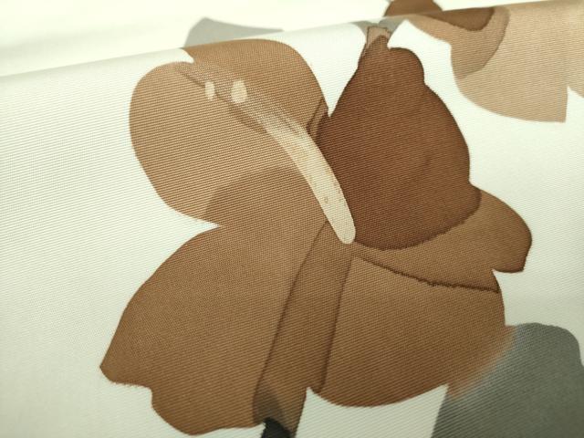 平和屋着物●日展染色作家　高久空木　ろうけつ染　塩瀬　九寸名古屋帯　枝花文　正絹　逸品　DABE5202ps