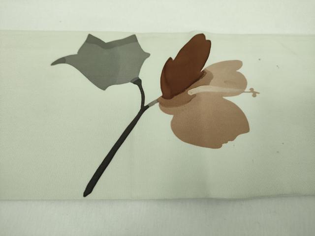 平和屋着物●日展染色作家　高久空木　ろうけつ染　塩瀬　九寸名古屋帯　枝花文　正絹　逸品　DABE5202ps