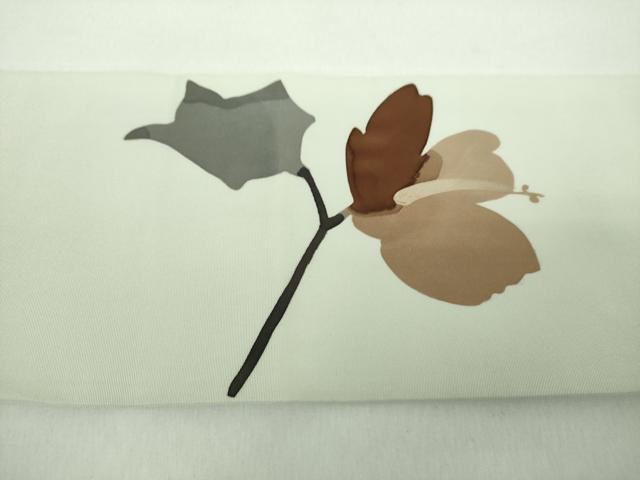平和屋着物●日展染色作家　高久空木　ろうけつ染　塩瀬　九寸名古屋帯　枝花文　正絹　逸品　DABE5202ps
