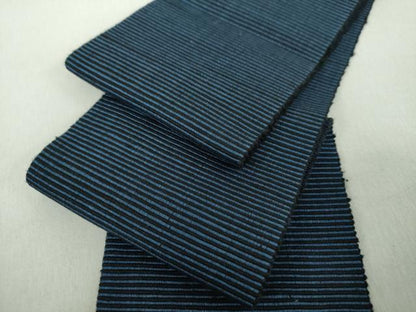 平和屋着物●男性　本場筑前博多織　角帯　横段文　正絹　逸品　DABE5217ps