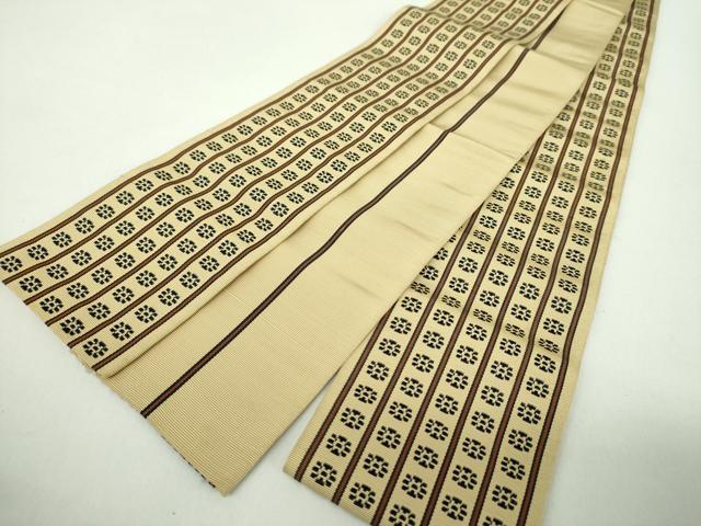 平和屋着物●男性　本場筑前博多織　両面　角帯　いちご錦　正絹　逸品　DABE5228ps