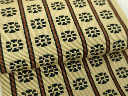 平和屋着物●男性　本場筑前博多織　両面　角帯　いちご錦　正絹　逸品　DABE5228ps
