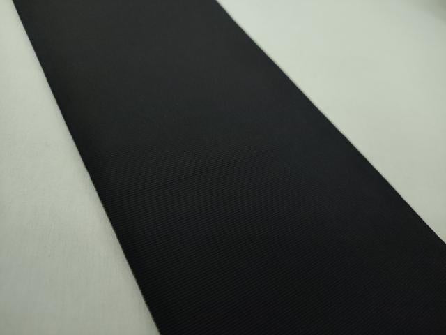 平和屋着物●男性　本場筑前博多織　両面　角帯　黒色×仙斎茶色　正絹　逸品　DABE5242ps