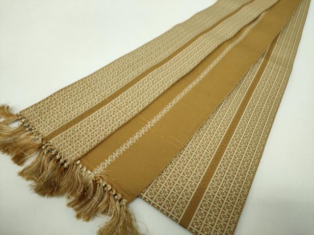 平和屋着物●男性　本場筑前博多織　両面　角帯　いちご錦　正絹　逸品　DABE5246ps
