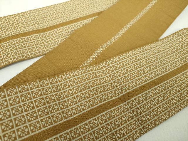 平和屋着物●男性　本場筑前博多織　両面　角帯　いちご錦　正絹　逸品　DABE5246ps