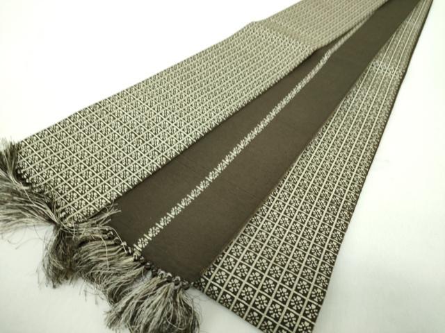 平和屋着物●男性　本場筑前博多織　両面　角帯　いちご錦　正絹　逸品　DABE5248ps