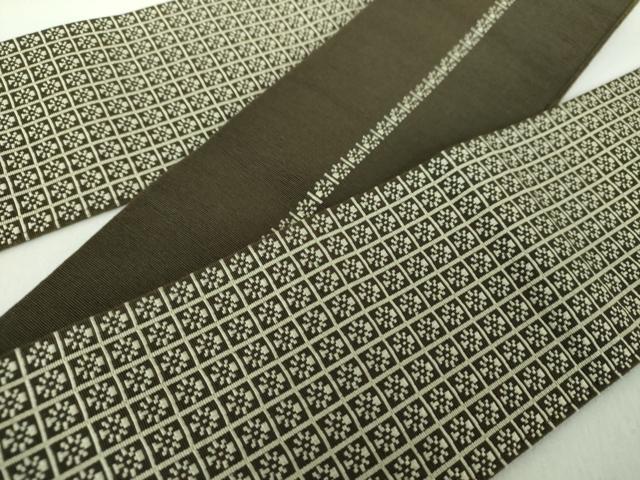 平和屋着物●男性　本場筑前博多織　両面　角帯　いちご錦　正絹　逸品　DABE5248ps