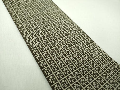 平和屋着物●男性　本場筑前博多織　両面　角帯　いちご錦　正絹　逸品　DABE5248ps