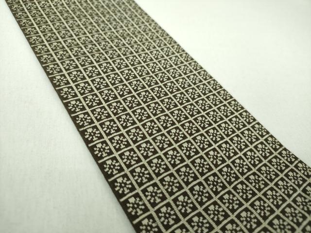 平和屋着物●男性　本場筑前博多織　両面　角帯　いちご錦　正絹　逸品　DABE5248ps