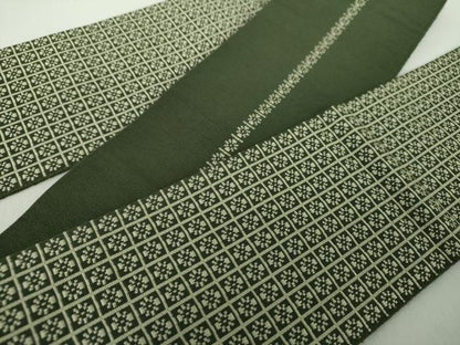 平和屋着物●男性　本場筑前博多織　両面　角帯　いちご錦　正絹　逸品　DABE5249ps