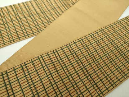 平和屋着物●男性　本場筑前博多織　角帯　吉野間道　正絹　逸品　DABE5251ps