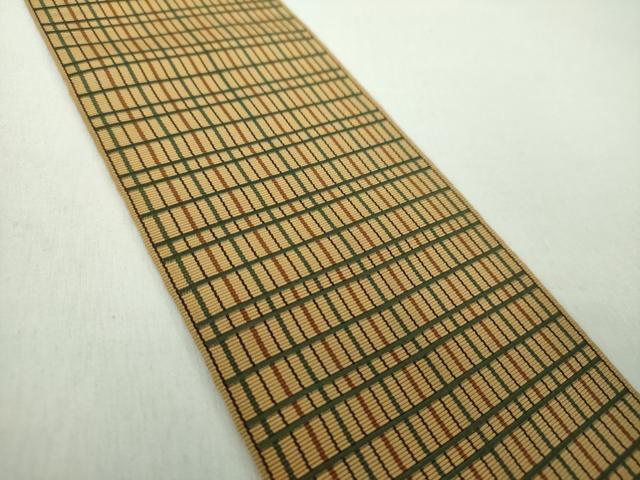 平和屋着物●男性　本場筑前博多織　角帯　吉野間道　正絹　逸品　DABE5251ps