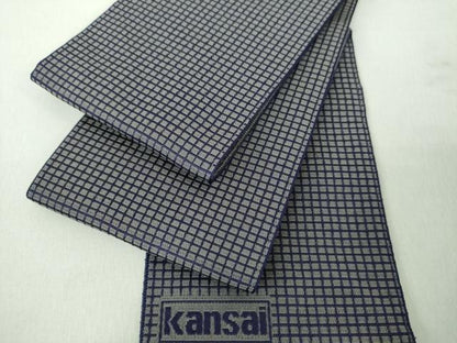 平和屋着物●男性　世界的ファッションデザイナー　山本寛斎　kansaiブランド　両面　角帯　格子　逸品　未使用　DABE5257ps