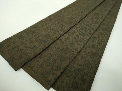 平和屋着物●男性　両面　角帯　草花文　正絹　逸品　DABE5259ps