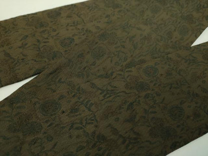 平和屋着物●男性　両面　角帯　草花文　正絹　逸品　DABE5259ps