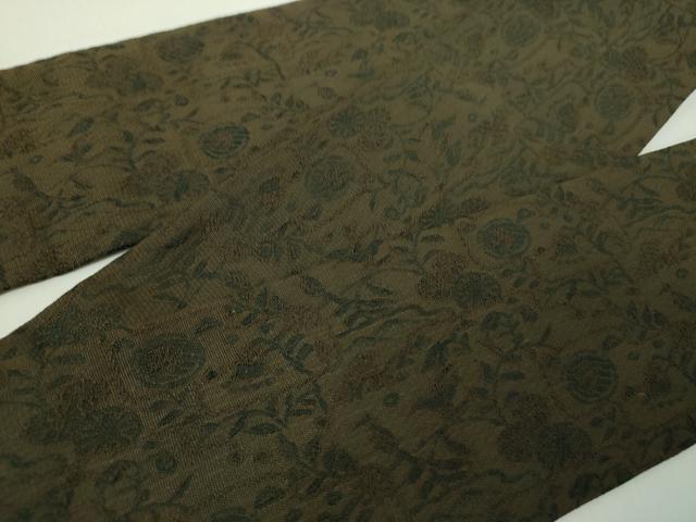 平和屋着物●男性　両面　角帯　草花文　正絹　逸品　DABE5259ps