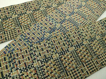 平和屋着物●男性　本場筑前博多織　両面　角帯　変わり間道　正絹　逸品　未使用　DABE5267ps
