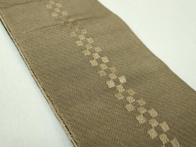 平和屋着物●男性　両面　角帯　間道　黒地　桐生織物謹製　冊子付き　未使用　DABE5271ps
