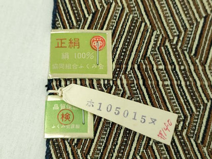 平和屋着物●男性　両面　角帯　菱文　正絹　逸品　未使用　DABE5274ps