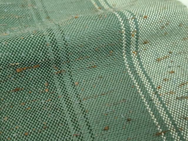 平和屋着物●男性　両面　角帯　ぜんまい紬　間道　共箱付き　正絹　逸品　DABE5281ps
