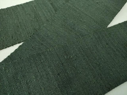 平和屋着物●男性　角帯　作家物　紬地　深緑色　共箱付き　正絹　逸品　DABE5282ps