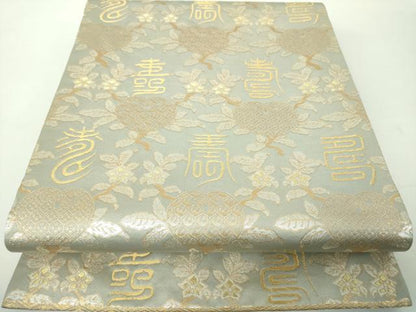 平和屋着物●龍村晋謹製　傳匠名錦　全通柄袋帯　名物寿橘金錦　金銀糸　色紙・共箱付き　正絹　逸品　DABE5286ps