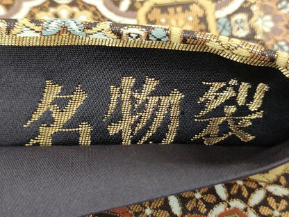 平和屋着物●六通柄袋帯　唐織　名物裂　金糸　正絹　逸品　DABE5291ps