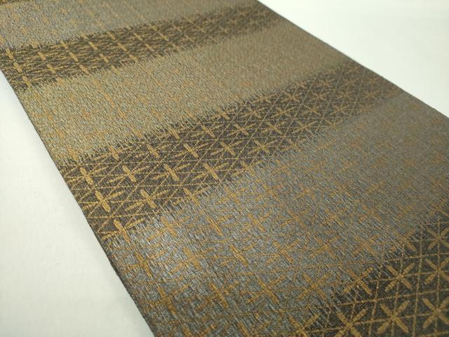 平和屋着物●全通柄　本袋帯　横段花菱文　金糸　正絹　逸品　DABE5292ps