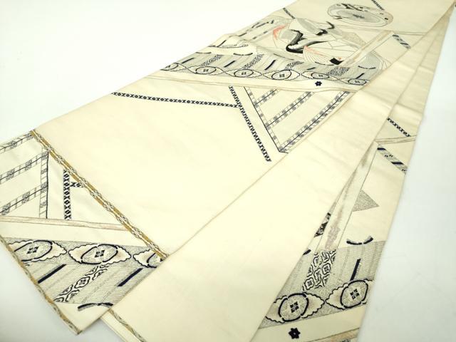 平和屋着物●龍村平蔵製　六通柄　本袋帯　紫式部　金銀糸　正絹　逸品　DABE5293ps