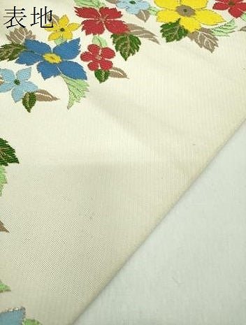 平和屋着物●西陣　環美術織物　六通柄　本袋帯　花鳥文　金糸　正絹　逸品　DABE5296ps