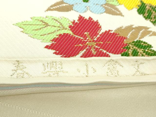 平和屋着物●西陣　環美術織物　六通柄　本袋帯　花鳥文　金糸　正絹　逸品　DABE5296ps