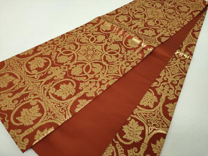 平和屋着物●龍村晋製　六通柄袋帯　天平葡萄金襴　金糸　正絹　逸品　DABE5302ps