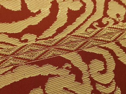 平和屋着物●龍村晋製　六通柄袋帯　天平葡萄金襴　金糸　正絹　逸品　DABE5302ps