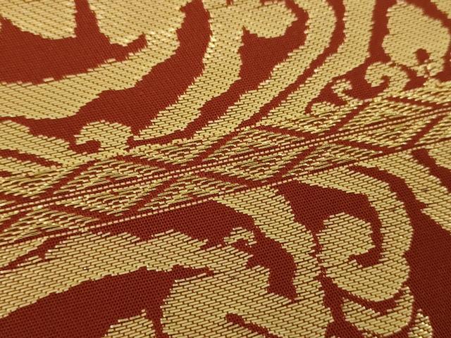 平和屋着物●龍村晋製　六通柄袋帯　天平葡萄金襴　金糸　正絹　逸品　DABE5302ps