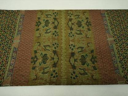 平和屋着物●両面　太鼓柄袋帯　更紗花文　金彩　正絹　逸品　DABE5303ps