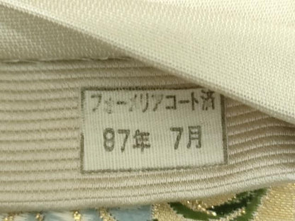 平和屋着物●西陣の老舗　1782年創業　山下織物　六通柄袋帯　唐織　市松取四季花の丸　金糸　正絹　逸品　DABE5305ps